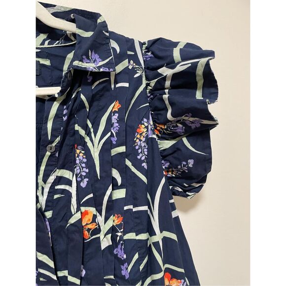 Anthropologie Ruffled Floral Shirt Dress Size 1X - Picture 7 of 10